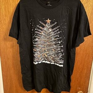 Gildan Black Christmas Tree Graphic Tee